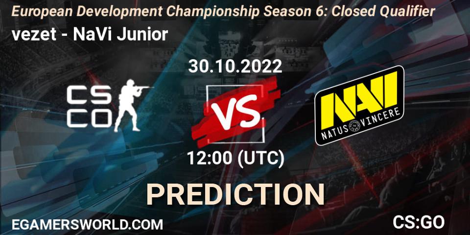 Pronóstico vezet - NaVi Junior. 30.10.2022 at 12:00, Counter-Strike (CS2), European Development Championship Season 6: Closed Qualifier