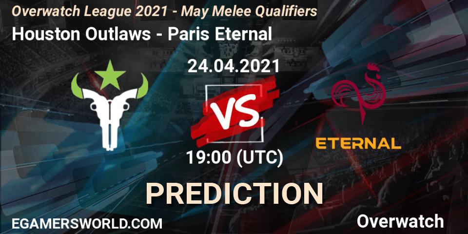 Pronóstico Houston Outlaws - Paris Eternal. 24.04.21, Overwatch, Overwatch League 2021 - May Melee Qualifiers