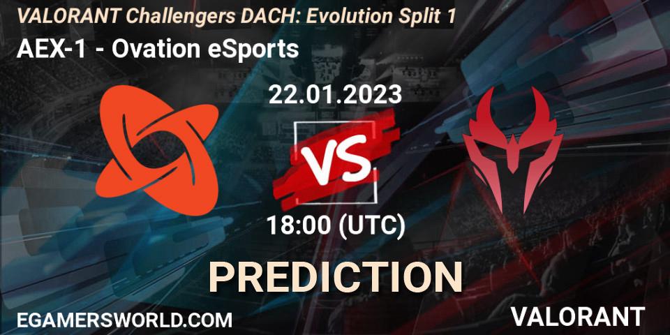 Pronóstico AEX-1 - Ovation eSports. 22.01.2023 at 18:00, VALORANT, VALORANT Challengers 2023 DACH: Evolution Split 1