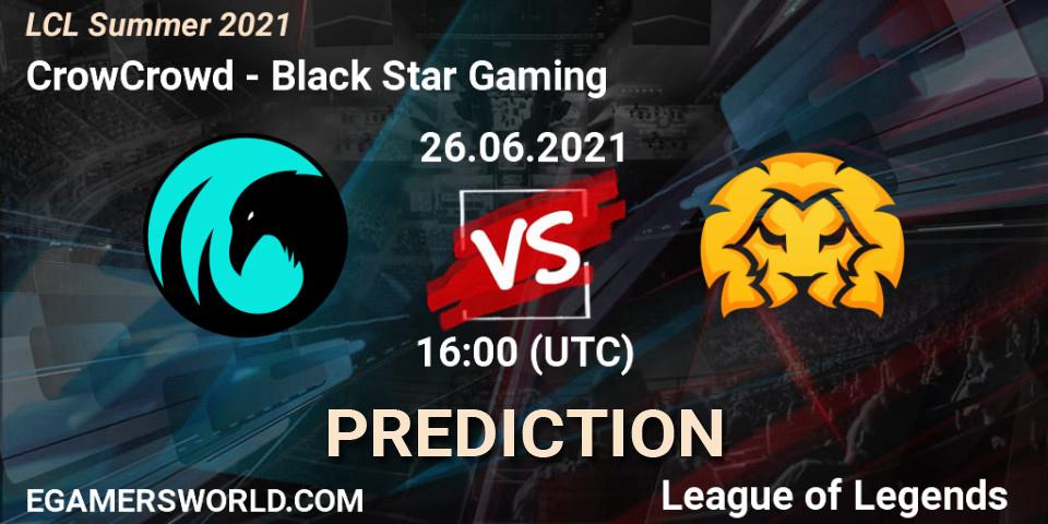 Pronóstico CrowCrowd - Black Star Gaming. 27.06.2021 at 16:00, LoL, LCL Summer 2021