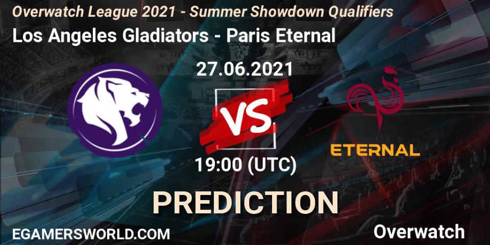 Pronóstico Los Angeles Gladiators - Paris Eternal. 27.06.2021 at 19:00, Overwatch, Overwatch League 2021 - Summer Showdown Qualifiers