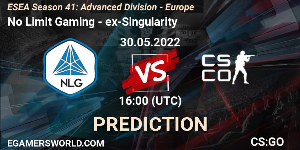 Pronóstico No Limit Gaming - ex-Singularity. 30.05.22, CS2 (CS:GO), ESEA Season 41: Advanced Division - Europe