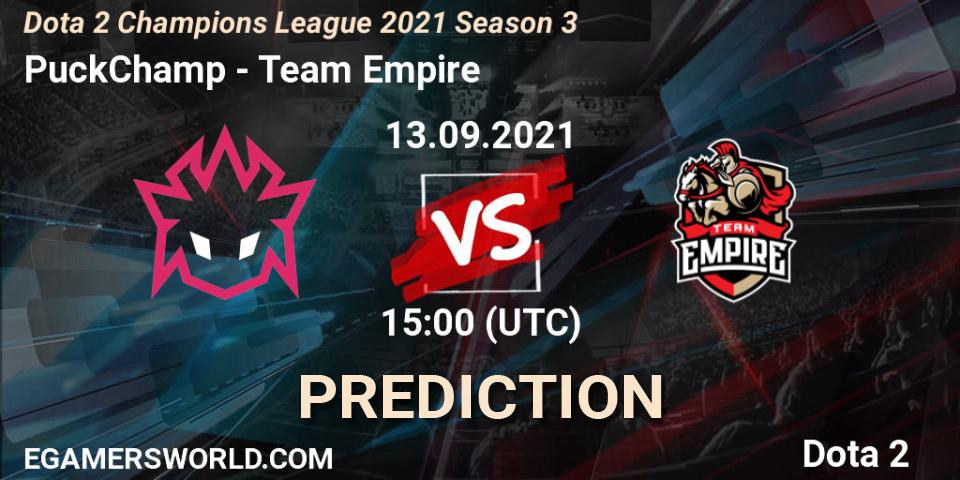 Pronóstico PuckChamp - Team Empire. 13.09.2021 at 15:01, Dota 2, Dota 2 Champions League 2021 Season 3