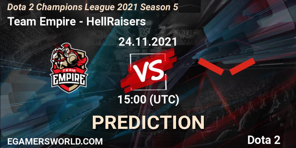 Pronóstico Team Empire - HellRaisers. 24.11.2021 at 15:00, Dota 2, Dota 2 Champions League 2021 Season 5