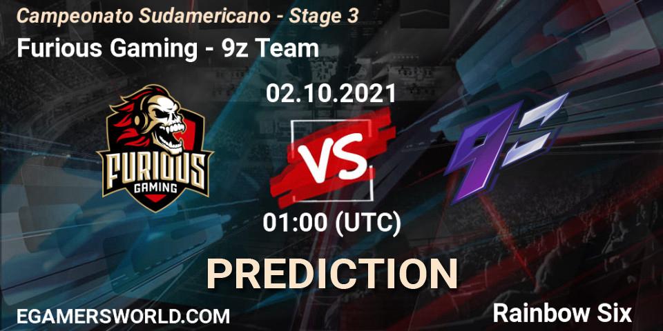 Pronóstico Furious Gaming - 9z Team. 02.10.2021 at 01:00, Rainbow Six, Campeonato Sudamericano - Stage 3