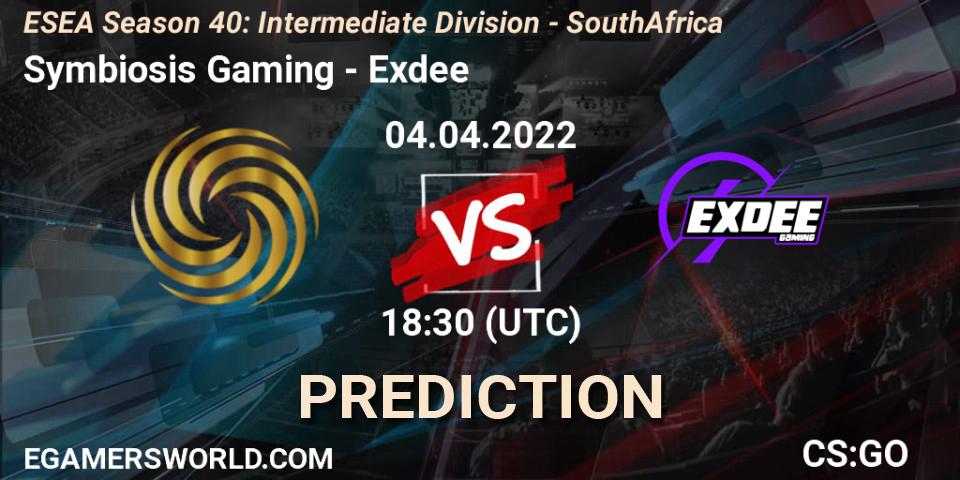 Pronóstico Symbiosis Gaming - Exdee. 04.04.22, CS2 (CS:GO), ESEA Season 40: Intermediate Division - South Africa