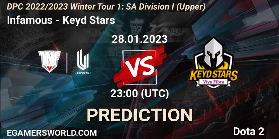 Pronóstico Infamous - Keyd Stars. 28.01.23, Dota 2, DPC 2022/2023 Winter Tour 1: SA Division I (Upper) 