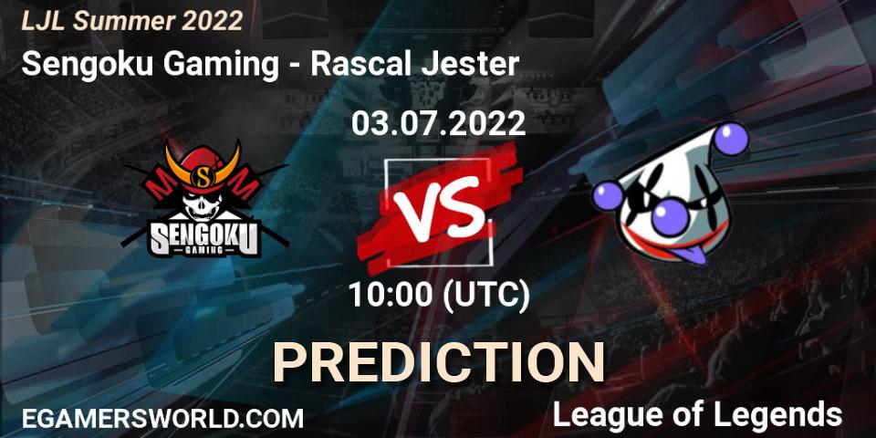 Pronóstico Sengoku Gaming - Rascal Jester. 03.07.2022 at 10:00, LoL, LJL Summer 2022