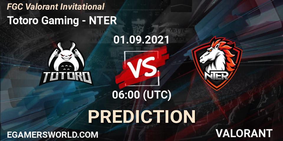 Pronóstico Totoro Gaming - NTER. 03.09.2021 at 06:00, VALORANT, FGC Valorant Invitational
