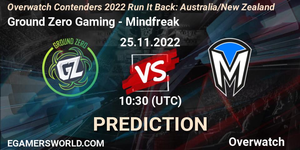 Pronóstico Ground Zero Gaming - Mindfreak. 25.11.22, Overwatch, Overwatch Contenders 2022 - Australia/New Zealand - November