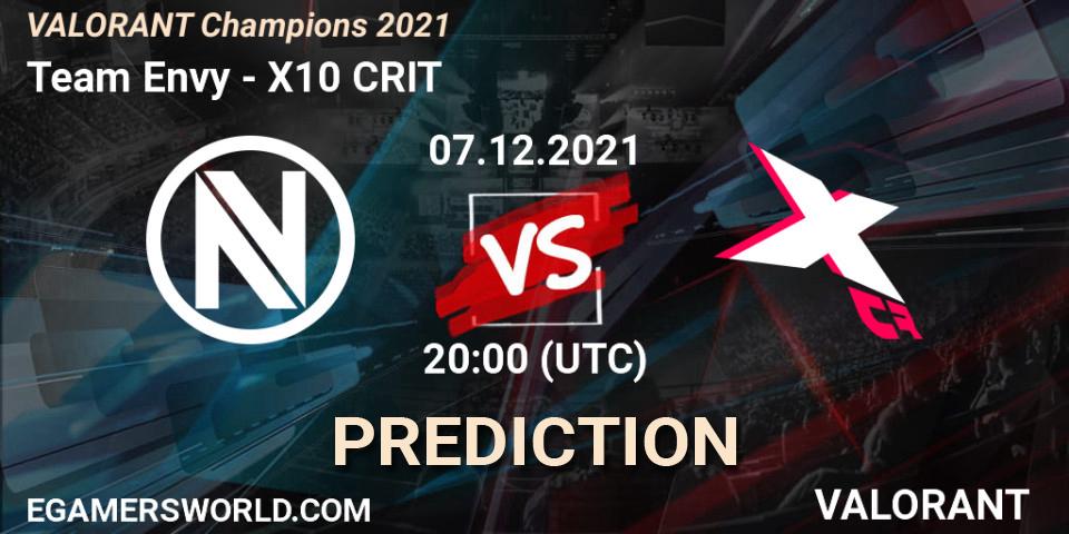 Pronóstico Team Envy - X10 CRIT. 07.12.2021 at 21:00, VALORANT, VALORANT Champions 2021