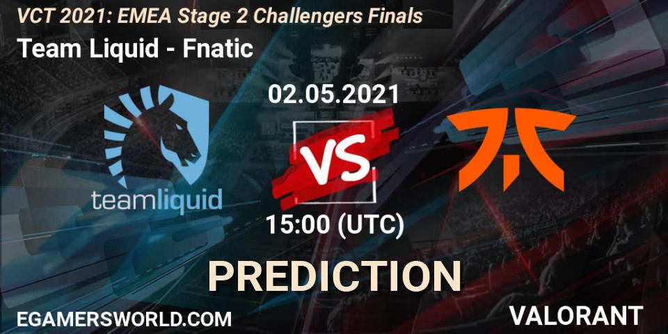 Pronóstico Team Liquid - Fnatic. 02.05.2021 at 15:00, VALORANT, VCT 2021: EMEA Stage 2 Challengers Finals