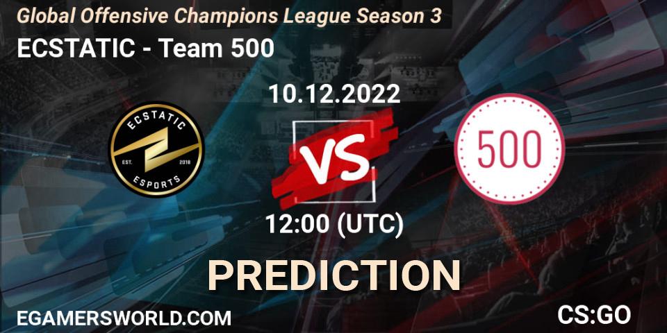Pronóstico ECSTATIC - Team 500. 10.12.22, CS2 (CS:GO), Global Offensive Champions League Season 3