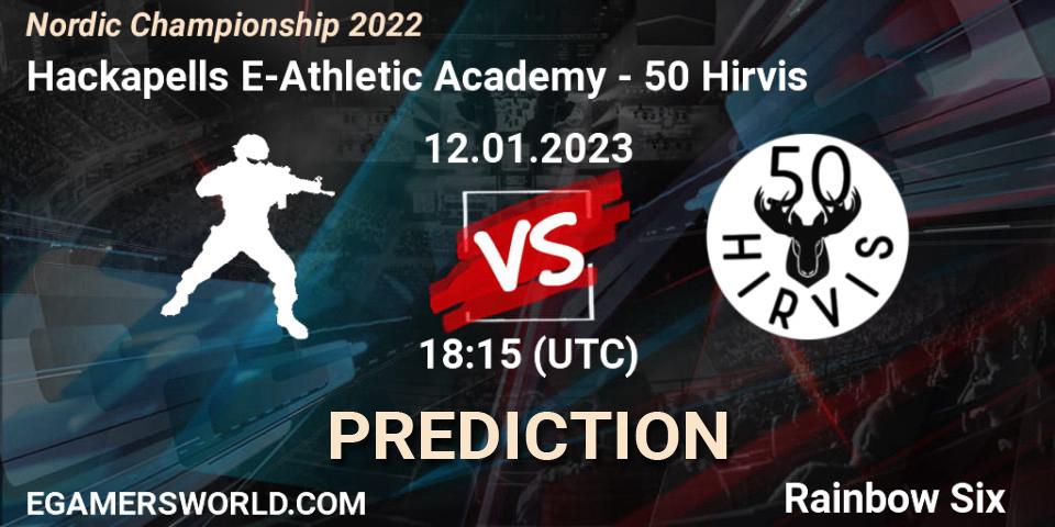 Pronóstico Hackapells E-Athletic Academy - 50 Hirvis. 12.01.2023 at 18:15, Rainbow Six, Nordic Championship 2022