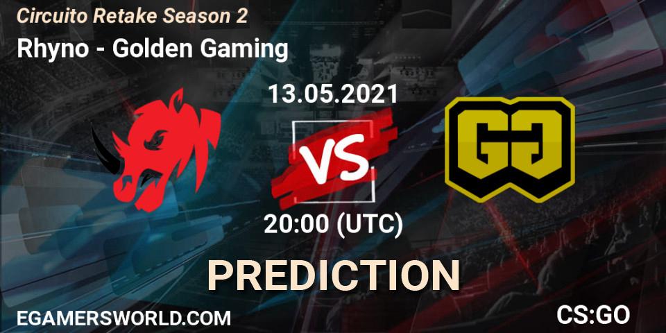 Pronóstico Rhyno - Golden Gaming. 13.05.2021 at 20:00, Counter-Strike (CS2), Circuito Retake Season 2