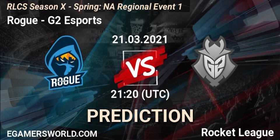 Pronóstico Rogue - G2 Esports. 21.03.21, Rocket League, RLCS Season X - Spring: NA Regional Event 1