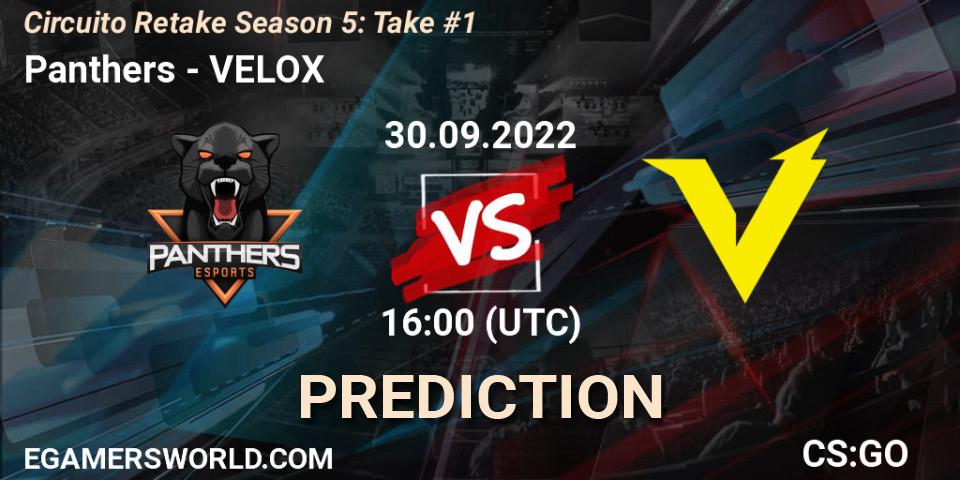 Pronóstico Panthers - VELOX. 30.09.2022 at 16:00, Counter-Strike (CS2), Circuito Retake Season 5: Take #1