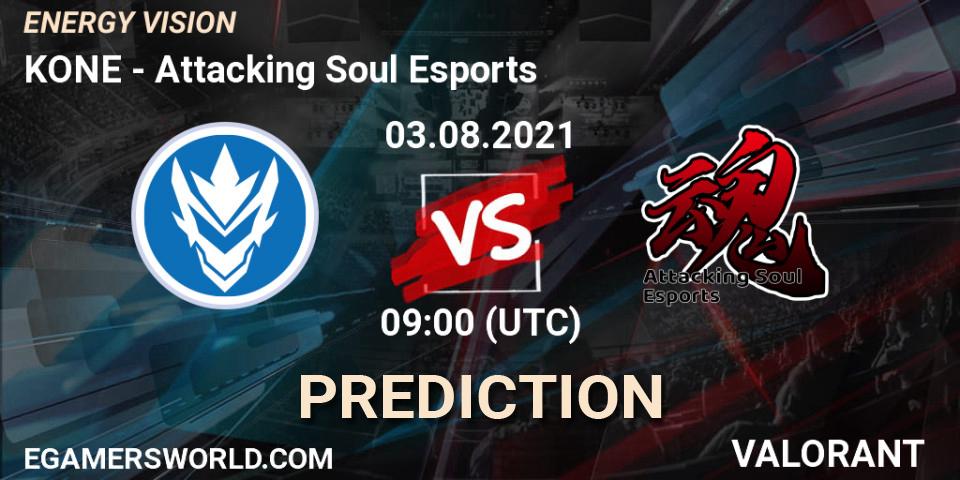 Pronóstico KONE - Attacking Soul Esports. 03.08.2021 at 09:00, VALORANT, ENERGY VISION