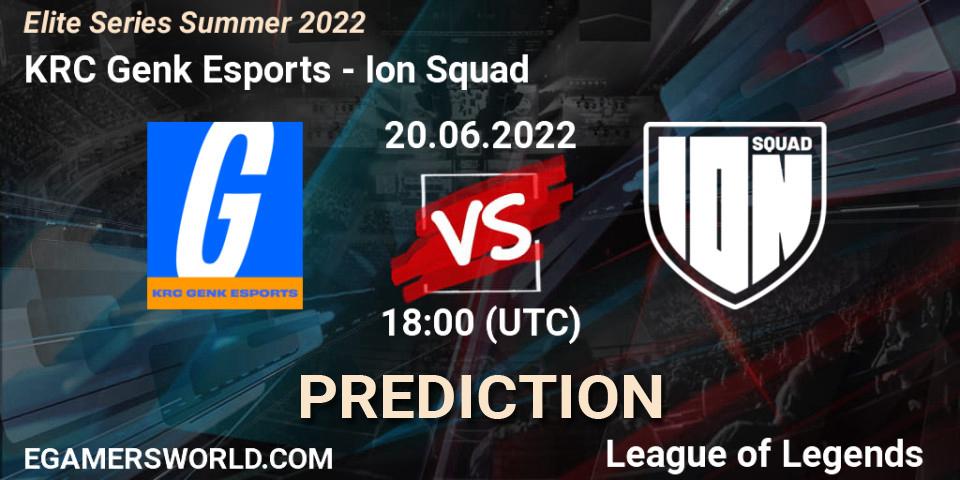 Pronóstico KRC Genk Esports - Ion Squad. 20.06.2022 at 18:00, LoL, Elite Series Summer 2022