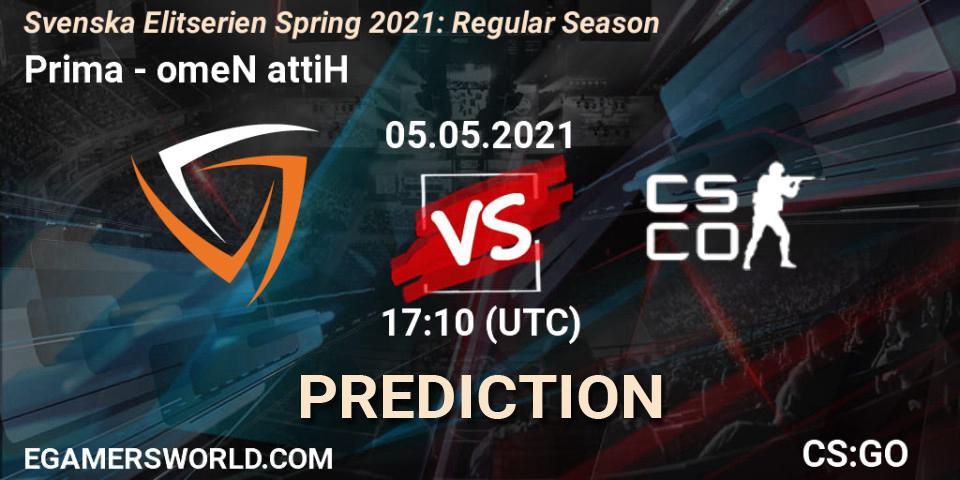Pronóstico Prima - omeN attiH. 06.05.2021 at 17:10, Counter-Strike (CS2), Svenska Elitserien Spring 2021: Regular Season
