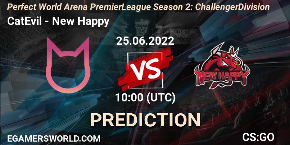 Pronóstico CatEvil - New Happy. 25.06.2022 at 09:00, Counter-Strike (CS2), Perfect World Arena Premier League Season 2: Challenger Division