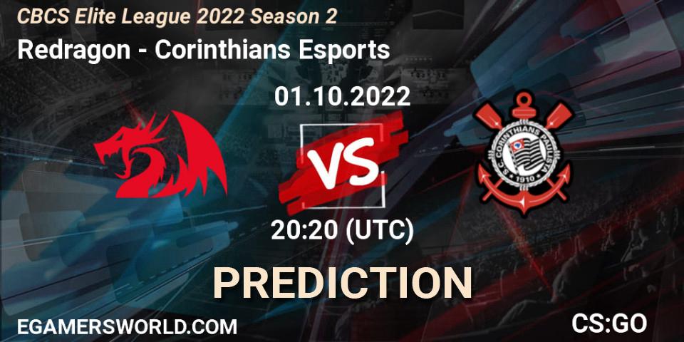Pronóstico Redragon - Corinthians Esports. 01.10.2022 at 20:20, Counter-Strike (CS2), CBCS Elite League 2022 Season 2