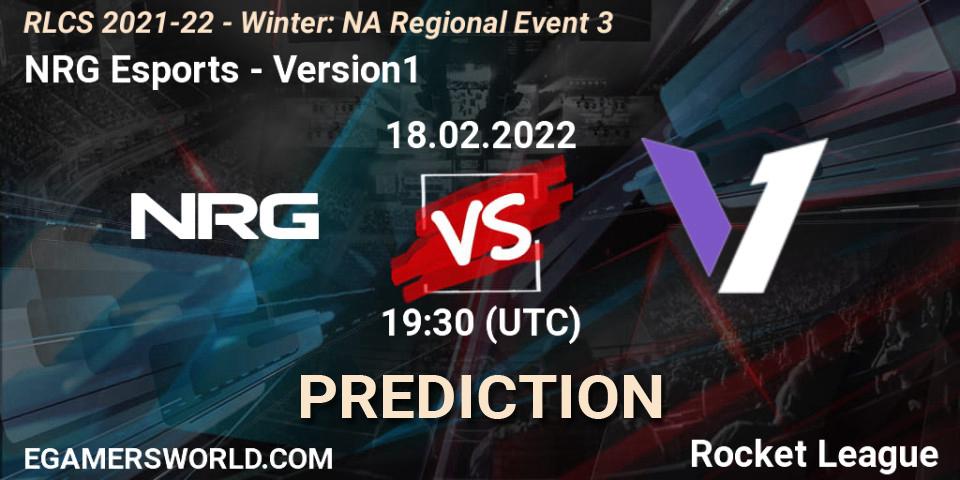 Pronóstico NRG Esports - Version1. 18.02.2022 at 19:30, Rocket League, RLCS 2021-22 - Winter: NA Regional Event 3