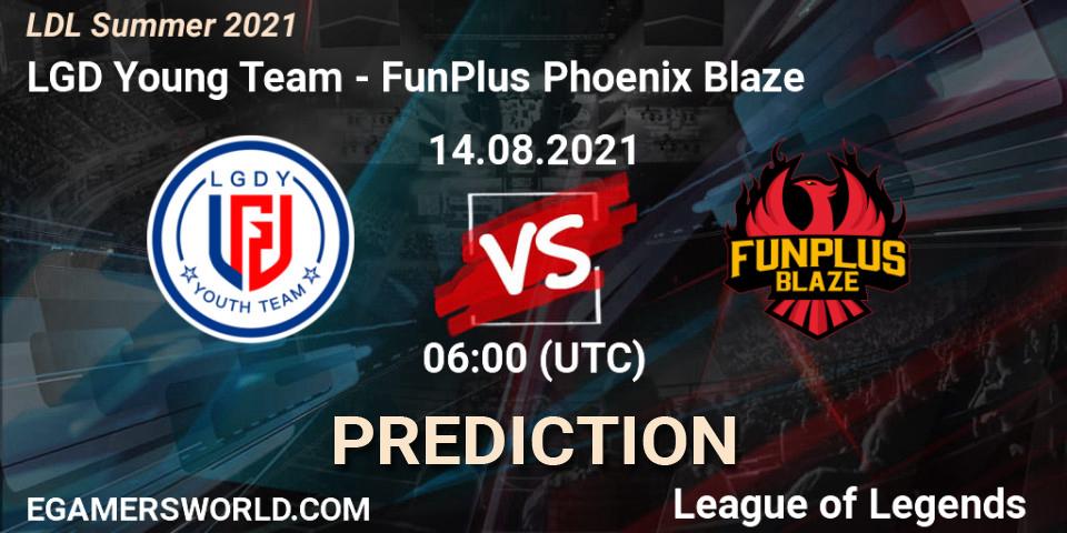 Pronóstico LGD Young Team - FunPlus Phoenix Blaze. 14.08.2021 at 07:00, LoL, LDL Summer 2021