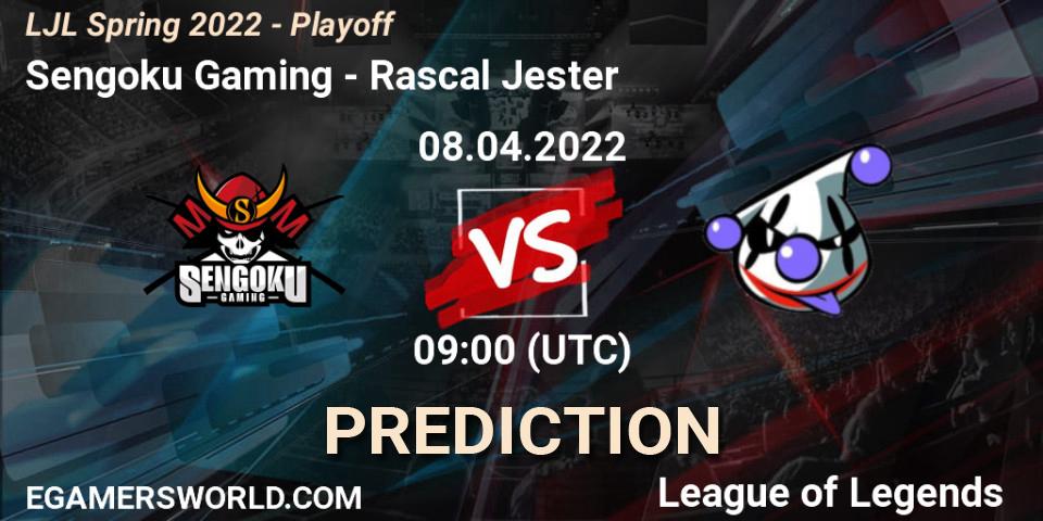 Pronóstico Sengoku Gaming - Rascal Jester. 08.04.2022 at 09:00, LoL, LJL Spring 2022 - Playoff 
