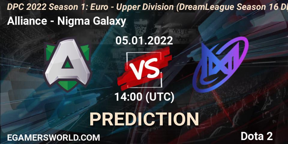 Pronóstico Alliance - Nigma Galaxy. 05.01.2022 at 13:56, Dota 2, DPC 2022 Season 1: Euro - Upper Division (DreamLeague Season 16 DPC WEU)