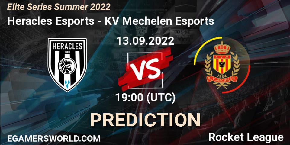 Pronóstico Heracles Esports - KV Mechelen Esports. 13.09.2022 at 17:20, Rocket League, Elite Series Summer 2022