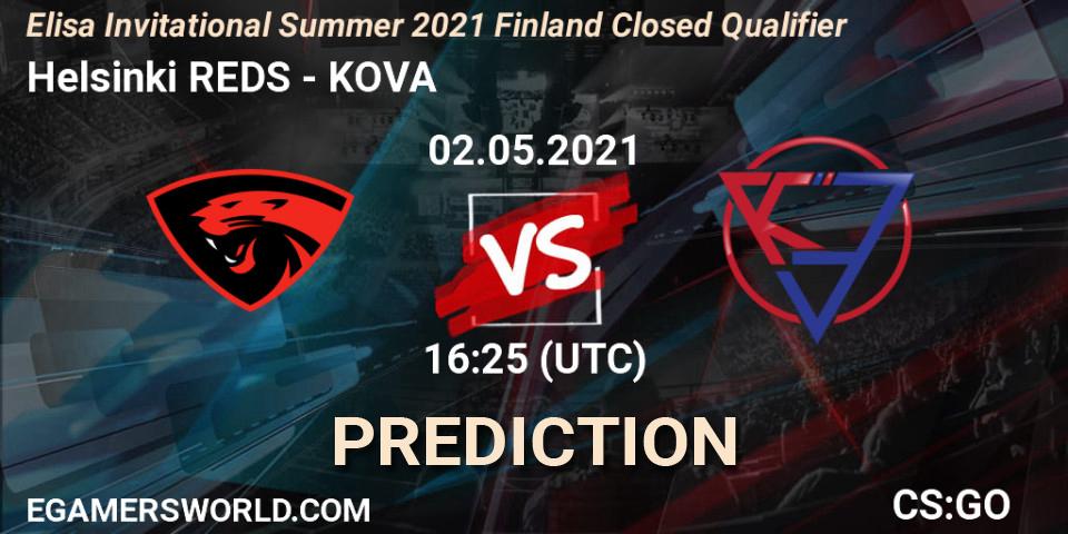 Pronóstico Helsinki REDS - KOVA. 02.05.2021 at 16:25, Counter-Strike (CS2), Elisa Invitational Summer 2021 Finland Closed Qualifier