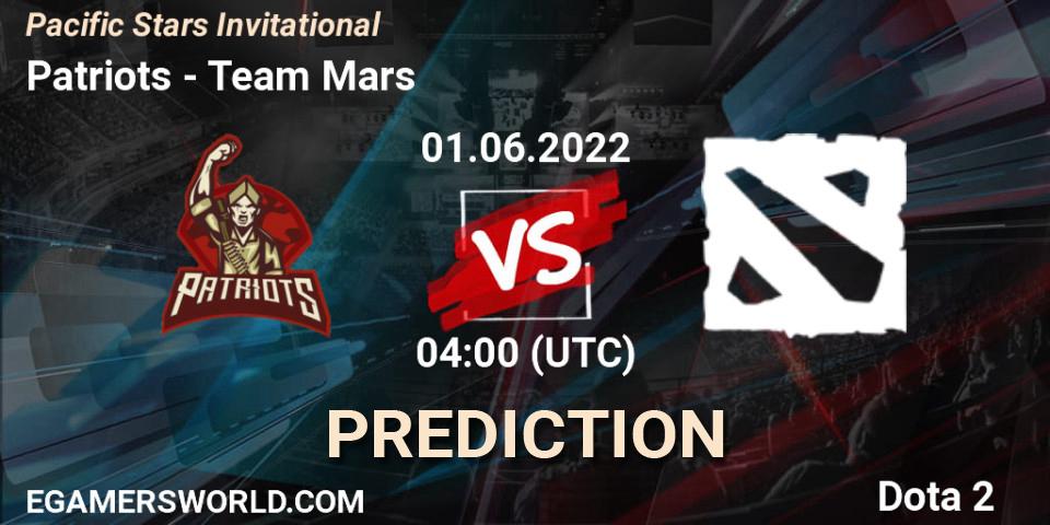 Pronóstico Patriots - Team Mars. 01.06.2022 at 04:04, Dota 2, Pacific Stars Invitational