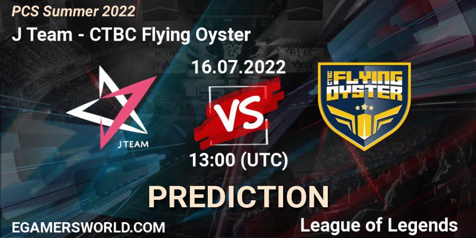 Pronóstico J Team - CTBC Flying Oyster. 16.07.2022 at 12:00, LoL, PCS Summer 2022