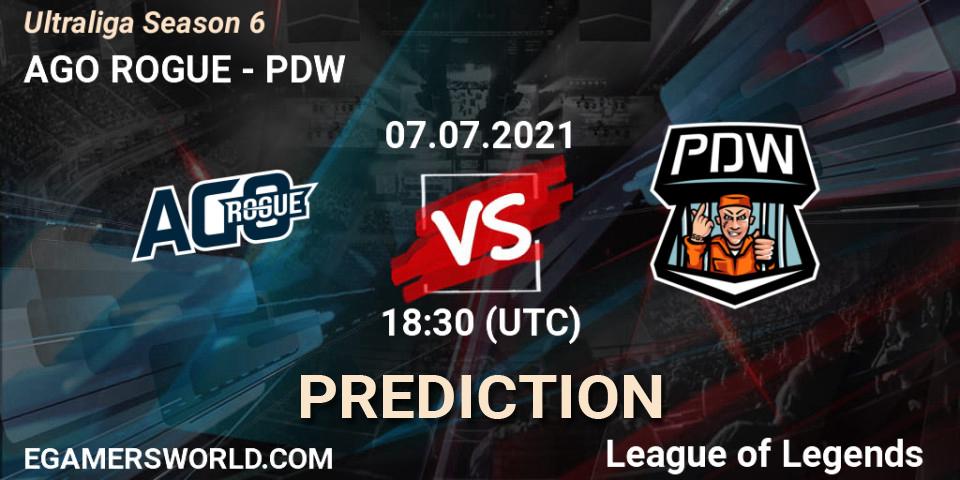 Pronóstico AGO ROGUE - PDW. 07.07.2021 at 18:30, LoL, Ultraliga Season 6