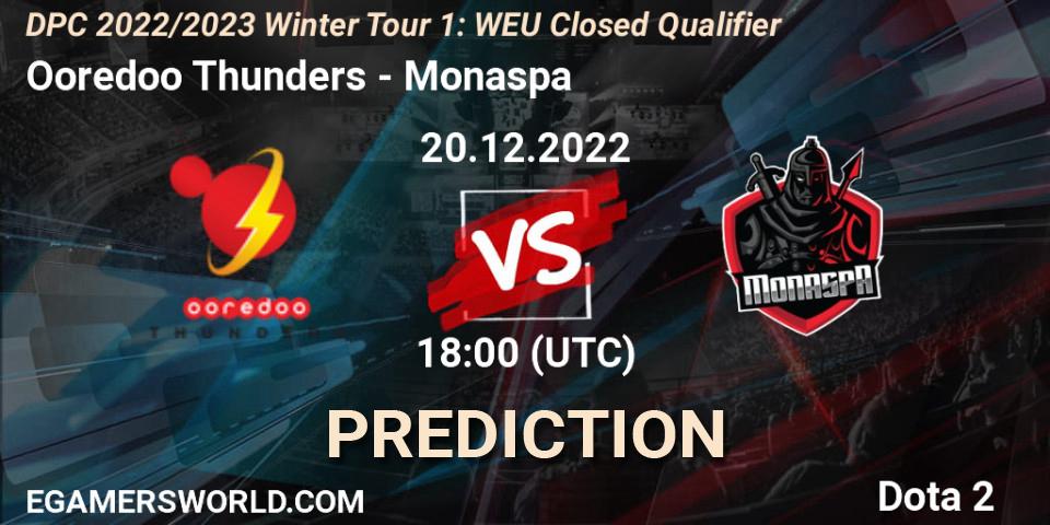 Pronóstico Ooredoo Thunders - Monaspa. 20.12.22, Dota 2, DPC 2022/2023 Winter Tour 1: WEU Closed Qualifier