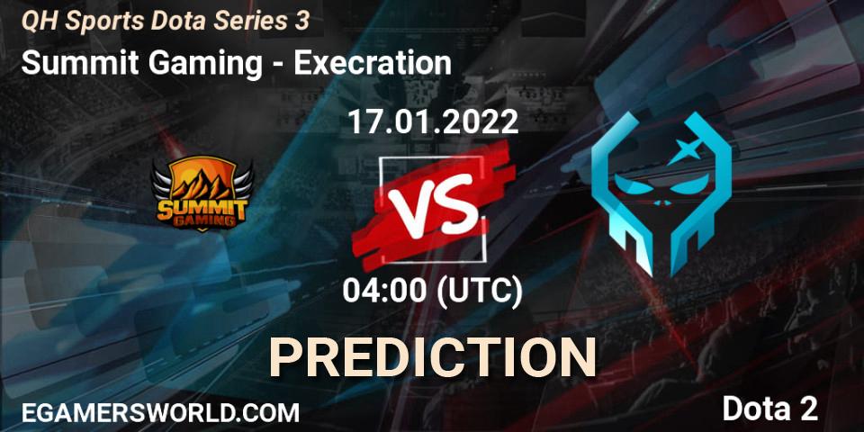 Pronóstico Summit Gaming - Execration. 17.01.2022 at 04:06, Dota 2, QH Sports Dota Series 3