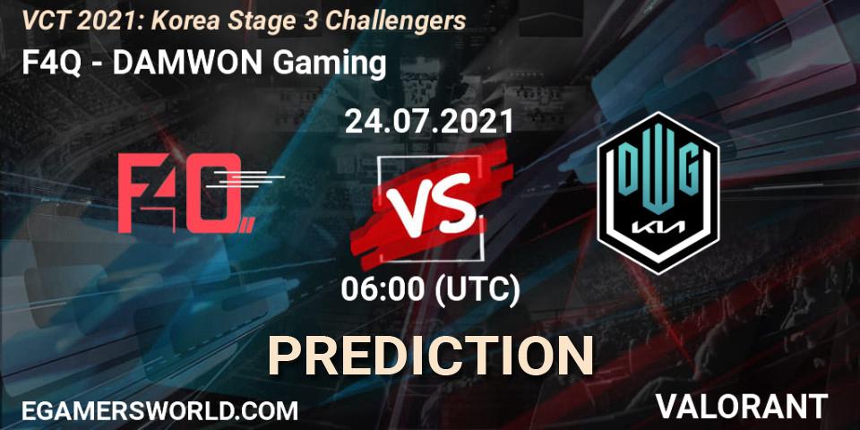 Pronóstico F4Q - DAMWON Gaming. 24.07.2021 at 06:00, VALORANT, VCT 2021: Korea Stage 3 Challengers