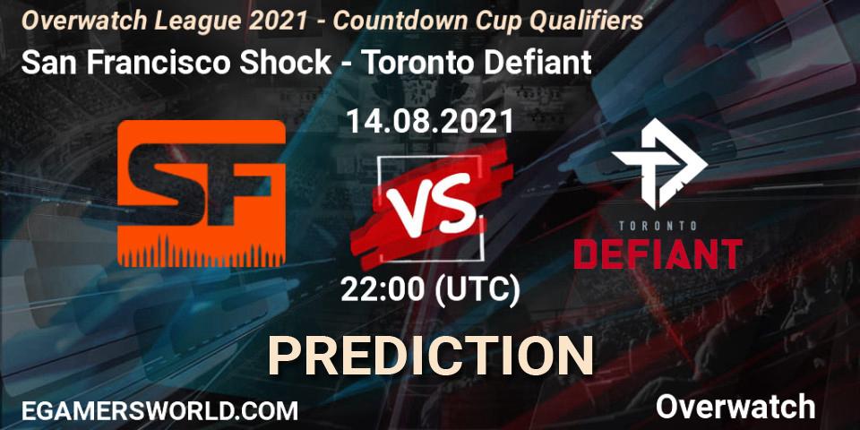 Pronóstico San Francisco Shock - Toronto Defiant. 14.08.2021 at 22:00, Overwatch, Overwatch League 2021 - Countdown Cup Qualifiers