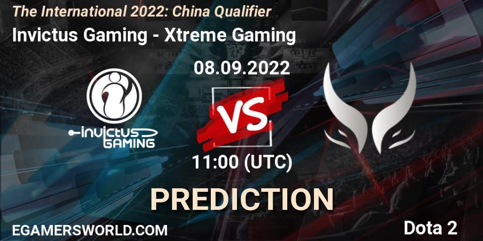 Pronóstico Invictus Gaming - Xtreme Gaming. 08.09.2022 at 08:58, Dota 2, The International 2022: China Qualifier