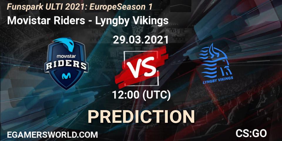 Pronóstico Movistar Riders - Lyngby Vikings. 29.03.2021 at 12:00, Counter-Strike (CS2), Funspark ULTI 2021: Europe Season 1