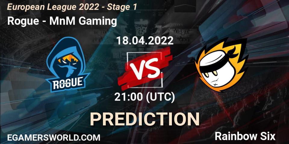Pronóstico Rogue - MnM Gaming. 18.04.2022 at 21:00, Rainbow Six, European League 2022 - Stage 1