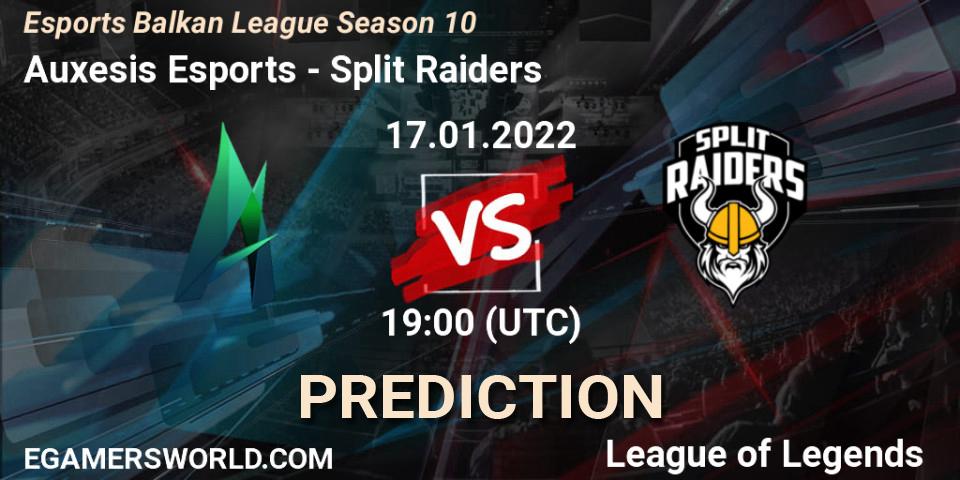 Pronóstico Auxesis Esports - Split Raiders. 17.01.2022 at 19:00, LoL, Esports Balkan League Season 10