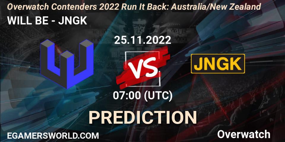 Pronóstico WILL BE - JNGK. 25.11.2022 at 07:00, Overwatch, Overwatch Contenders 2022 - Australia/New Zealand - November
