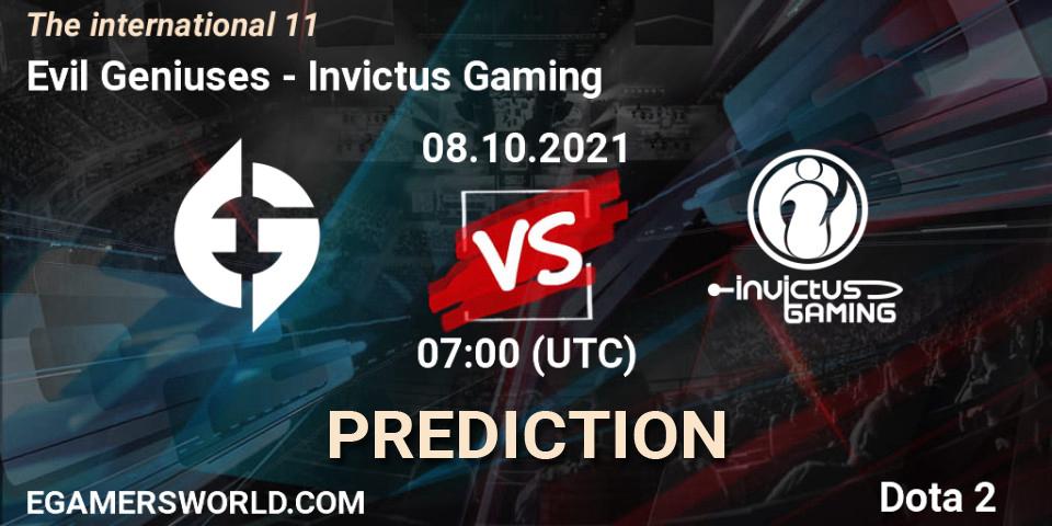 Pronóstico Evil Geniuses - Invictus Gaming. 07.10.21, Dota 2, The Internationa 2021