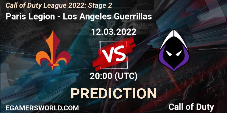Pronóstico Paris Legion - Los Angeles Guerrillas. 12.03.2022 at 20:00, Call of Duty, Call of Duty League 2022: Stage 2