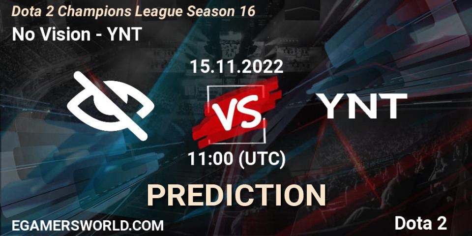 Pronóstico No Vision - YNT. 15.11.2022 at 11:03, Dota 2, Dota 2 Champions League Season 16