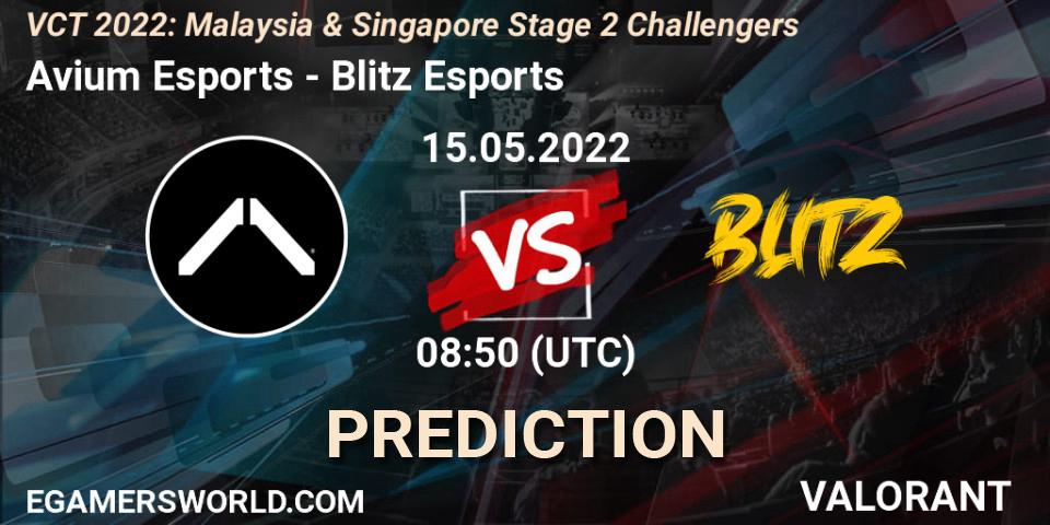 Pronóstico Avium Esports - Blitz Esports. 15.05.2022 at 08:50, VALORANT, VCT 2022: Malaysia & Singapore Stage 2 Challengers