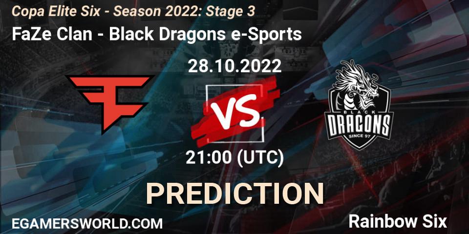 Pronóstico FaZe Clan - Black Dragons e-Sports. 28.10.2022 at 21:00, Rainbow Six, Copa Elite Six - Season 2022: Stage 3