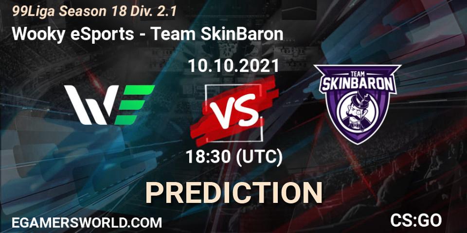Pronóstico Wooky eSports - Team SkinBaron. 10.10.2021 at 18:30, Counter-Strike (CS2), 99Liga Season 18 Div. 2.1